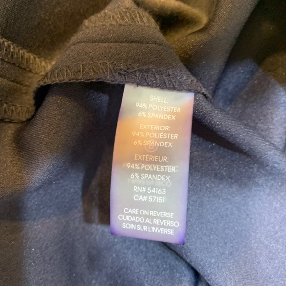 Calvin Klein Navy Blue Sheath Dress Size 10 Faux Pearl Detail Bell Sleeve Career - Picture 12 of 14